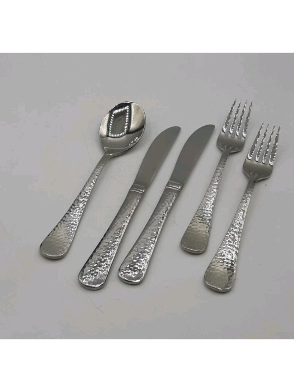 Reed & Barton Hammered Everyday 18/10 Stainless Steel 5 Piece Set NEW